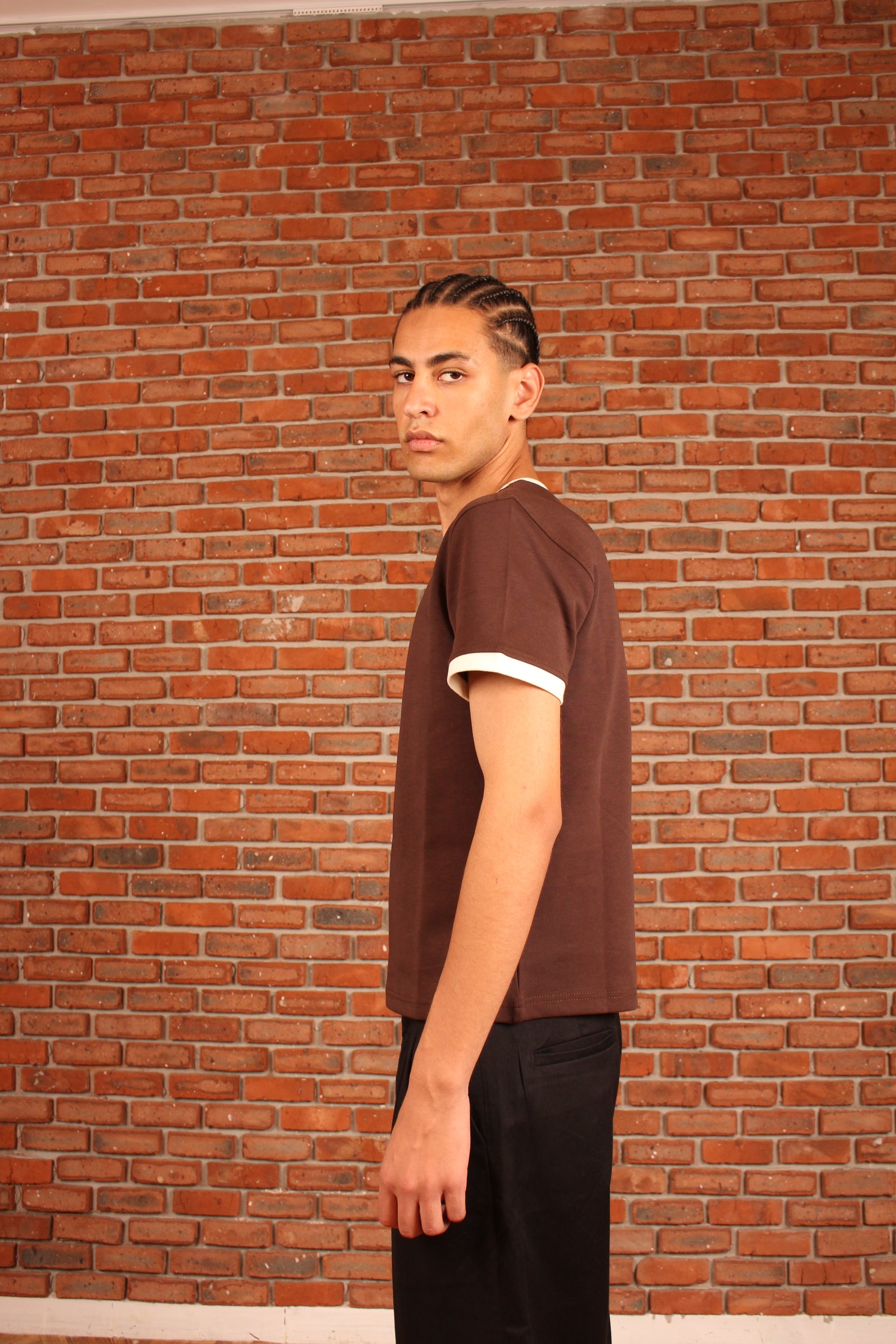 Brown Ringer Shirt