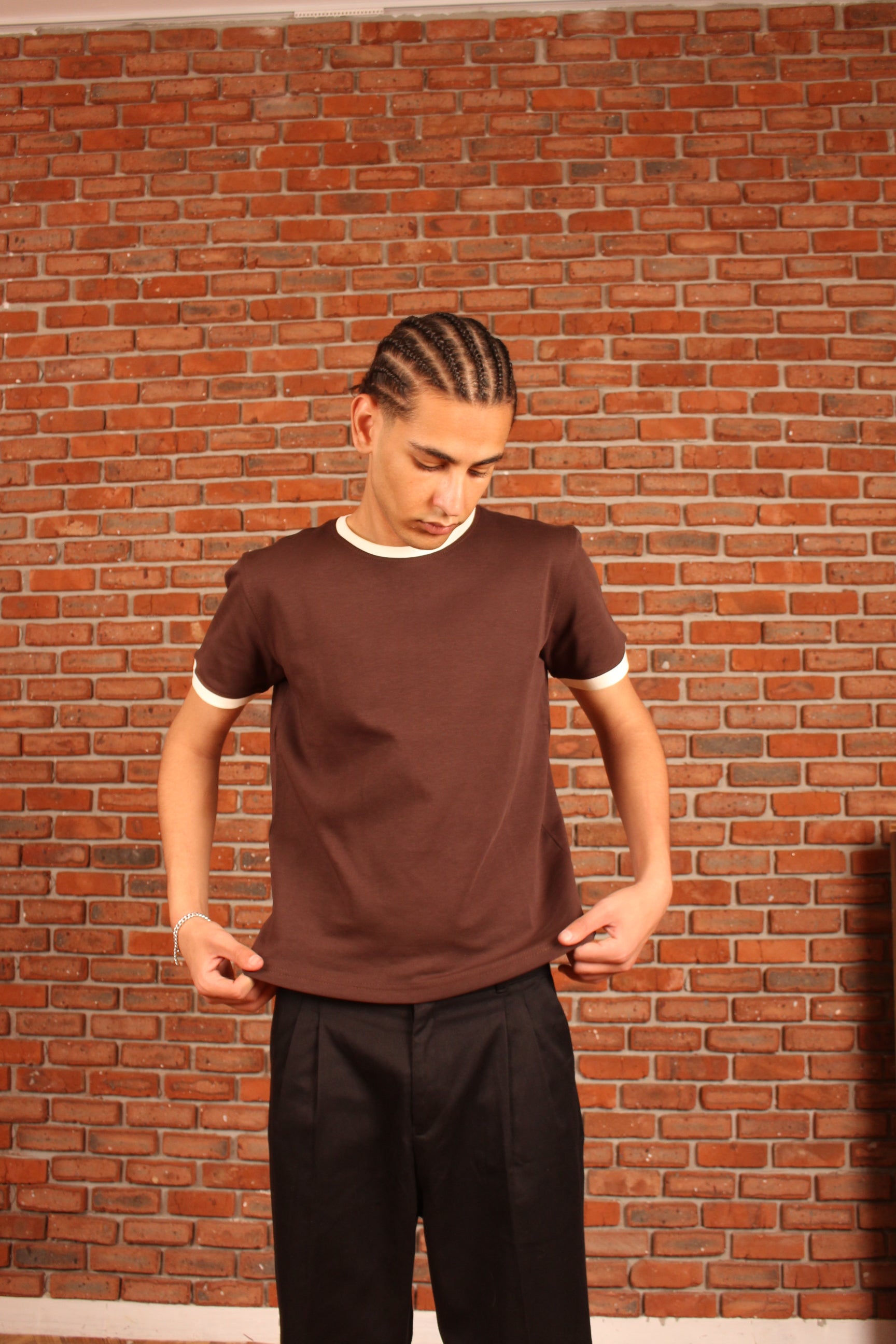 Brown Ringer Shirt